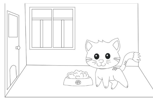 Cat coloring pages for kids