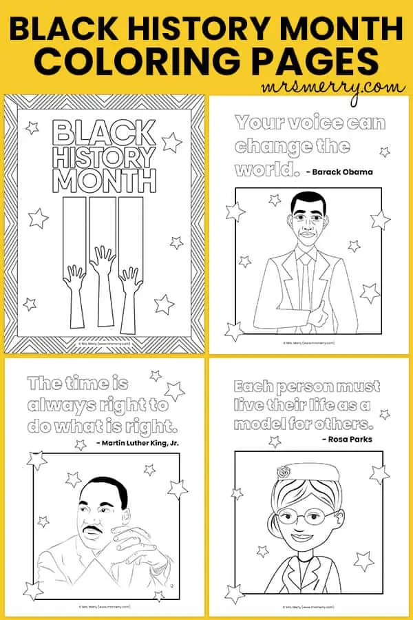 Black history month coloring pages free printables mrs merry