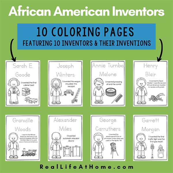 African american inventors for kids printable coloring book