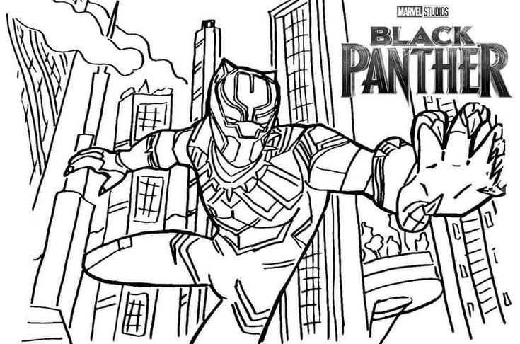 Black panther coloring pages