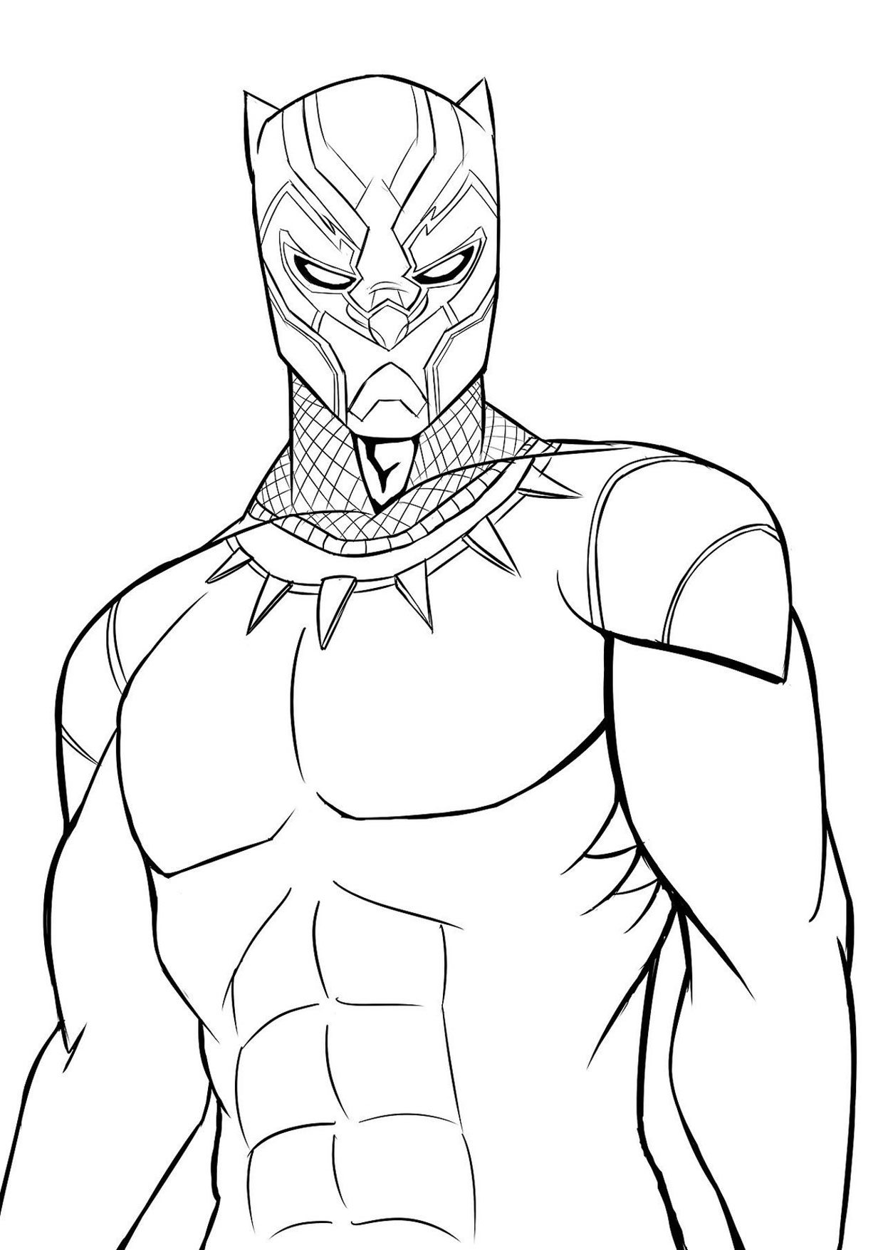 Black panther body coloring page