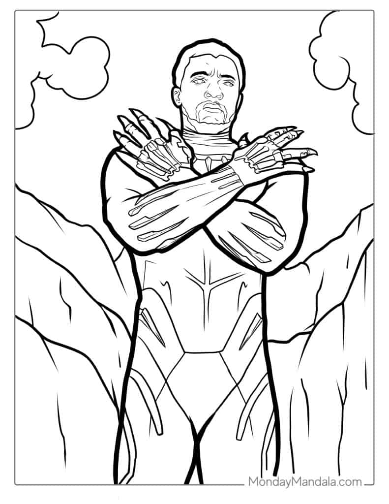 Black panther coloring pages free pdf printables