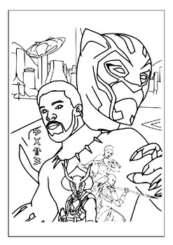 Join the avengers with printable black panther coloring pages collection