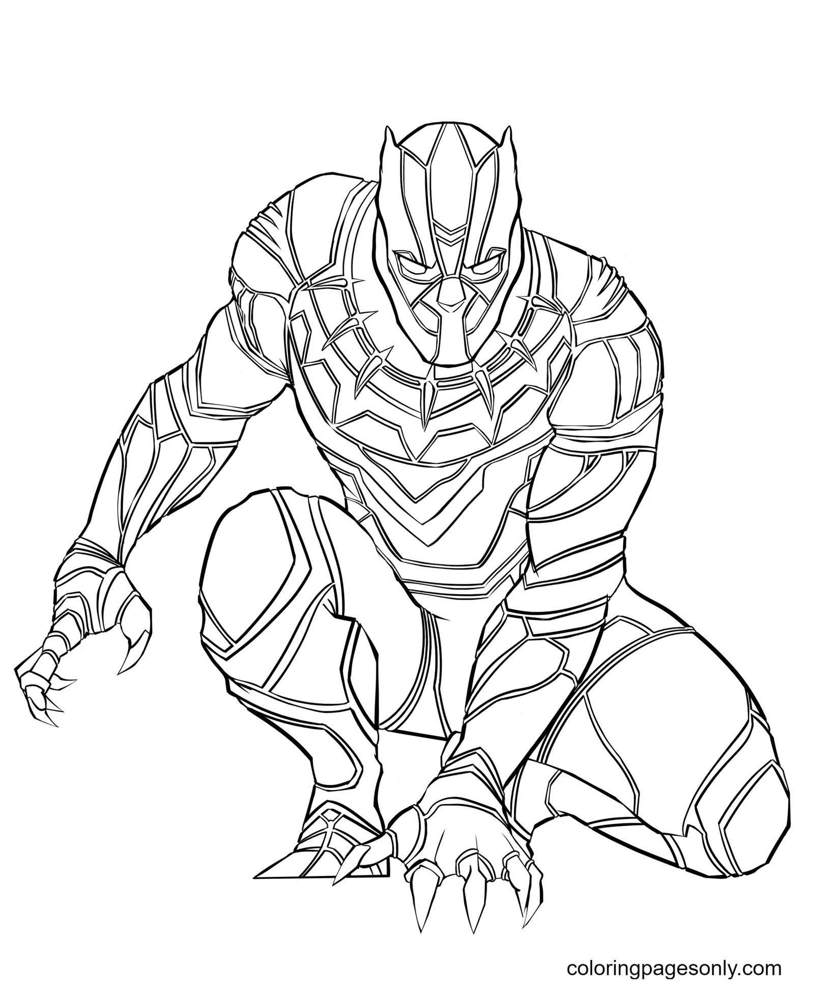 Black panther coloring pages printable for free download