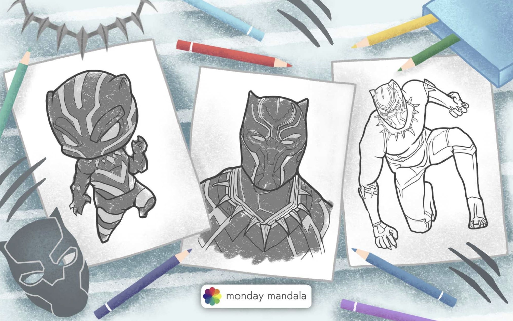 Black panther coloring pages free pdf printables