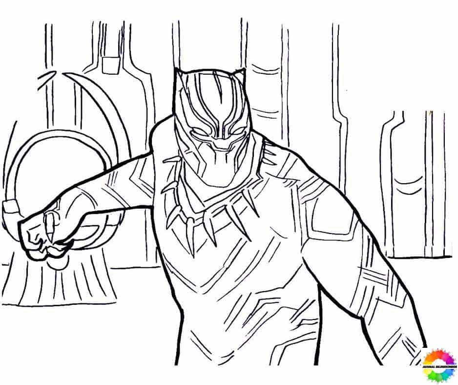 Black panther free printable coloring pages