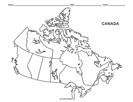 Canada blank map â free printable