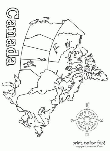 Blank map of canada at