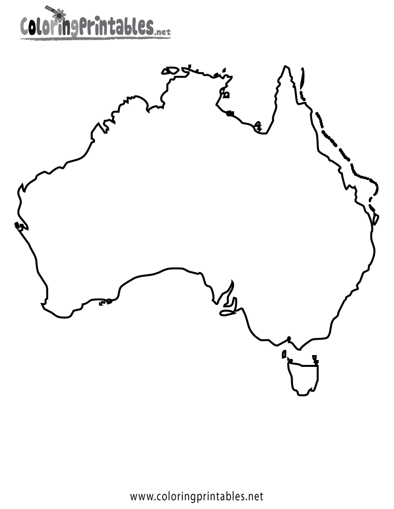 Australia map coloring page