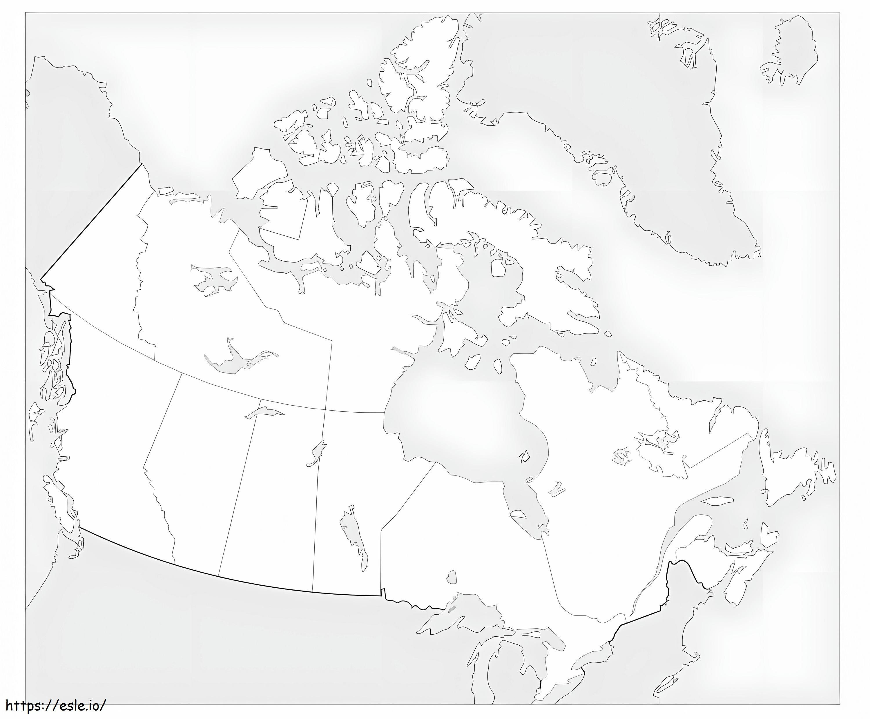 Map of canada coloring page