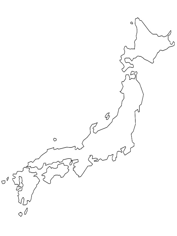 Map of japan coloring page