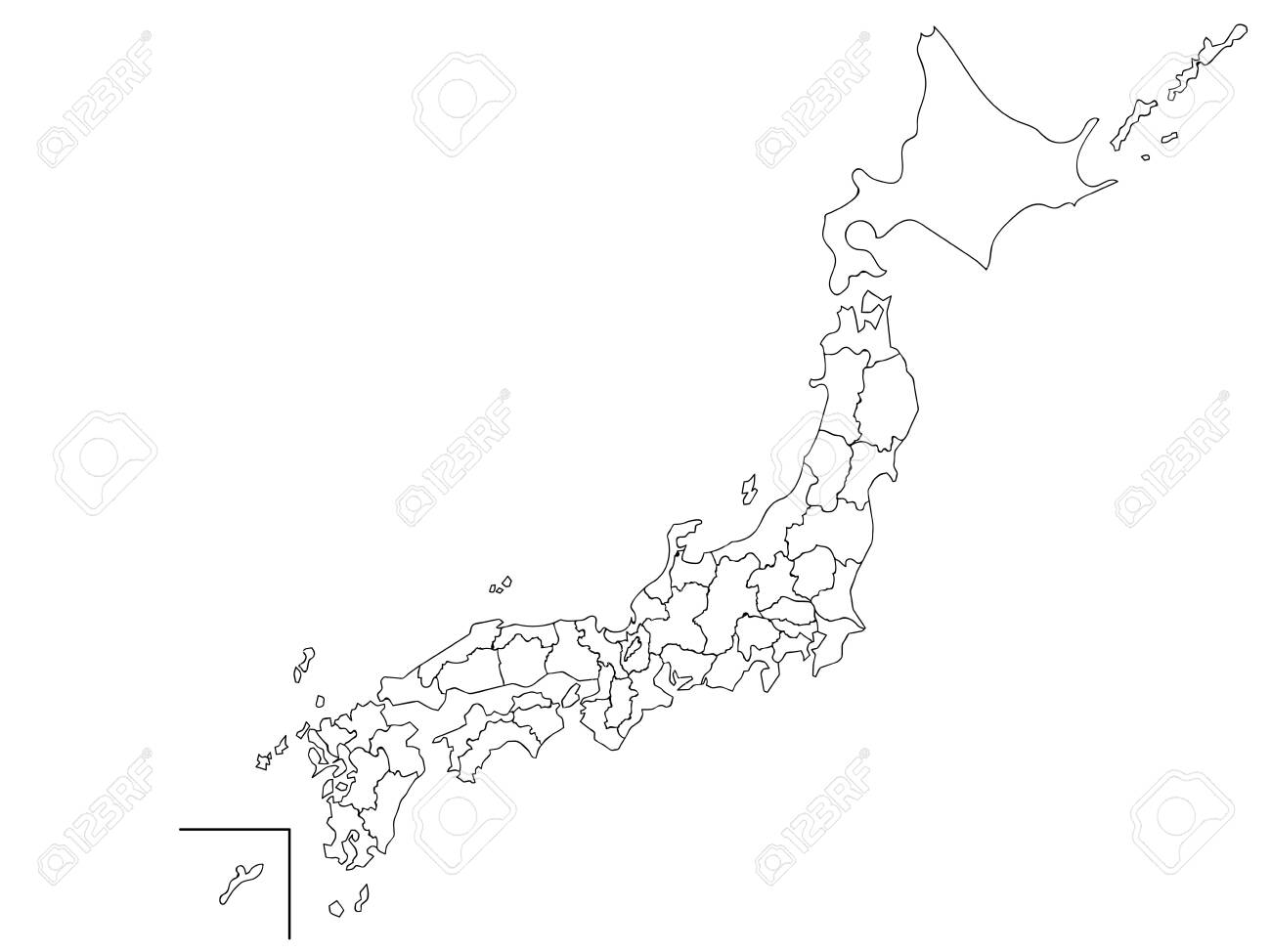 Map of japan white map coloring book royalty free svg cliparts vectors and stock illustration image