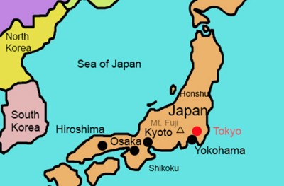 Japan printable outline map