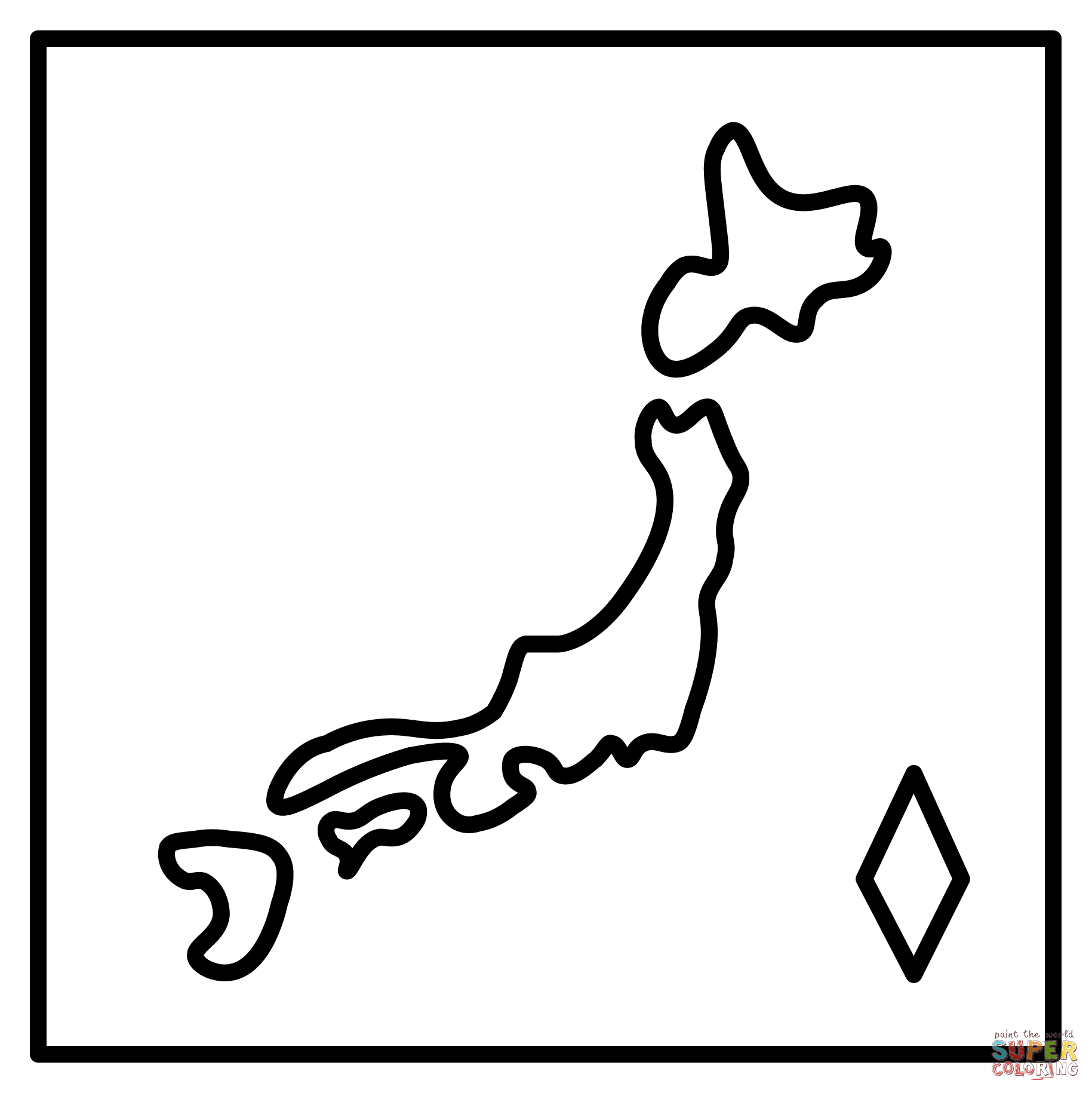 Map of japan emoji coloring page free printable coloring pages
