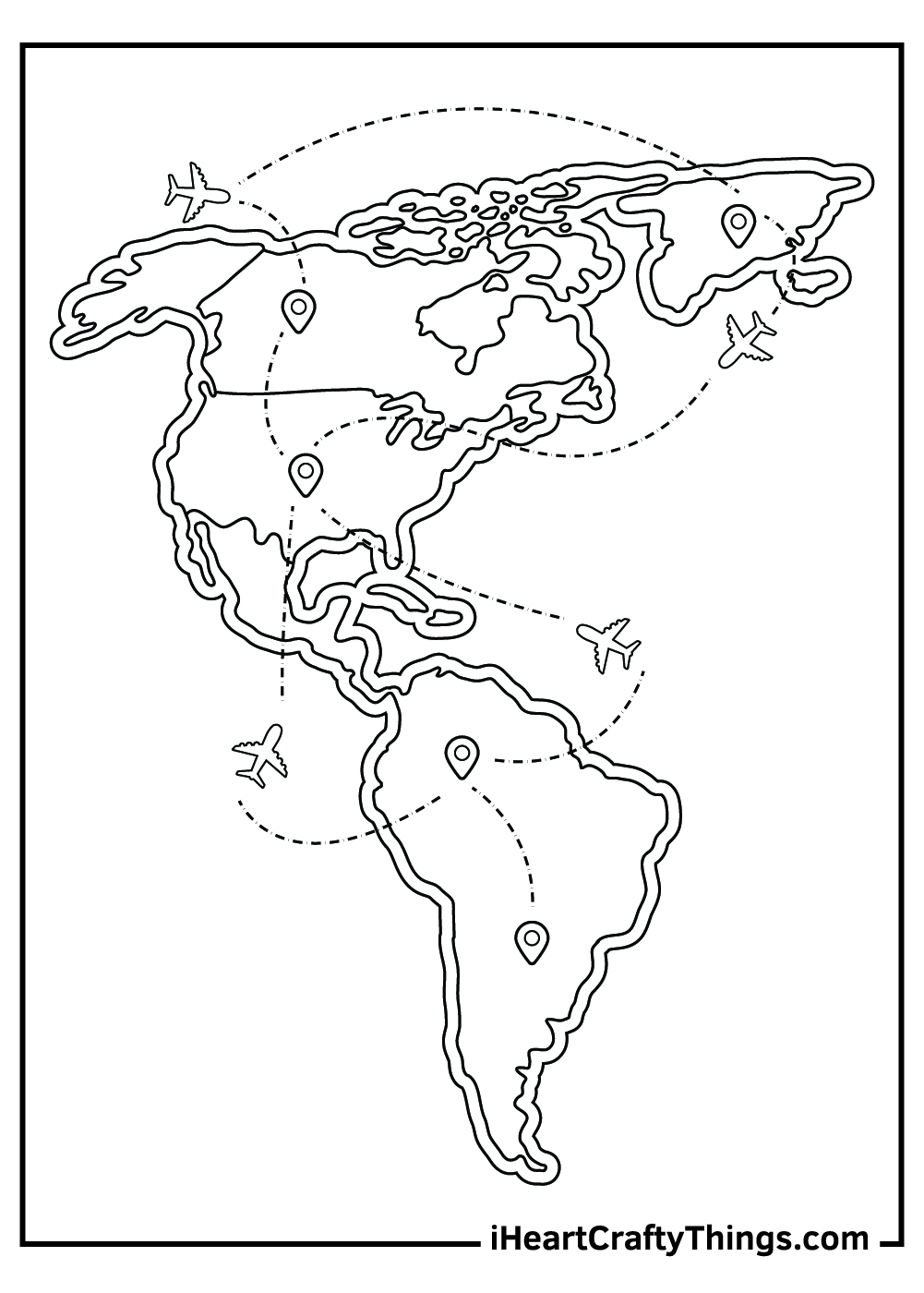 World map coloring pages free printables