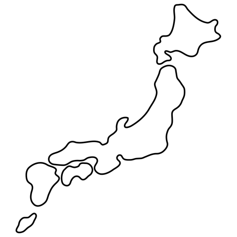 Map of japan emoji coloring page free printable coloring pages