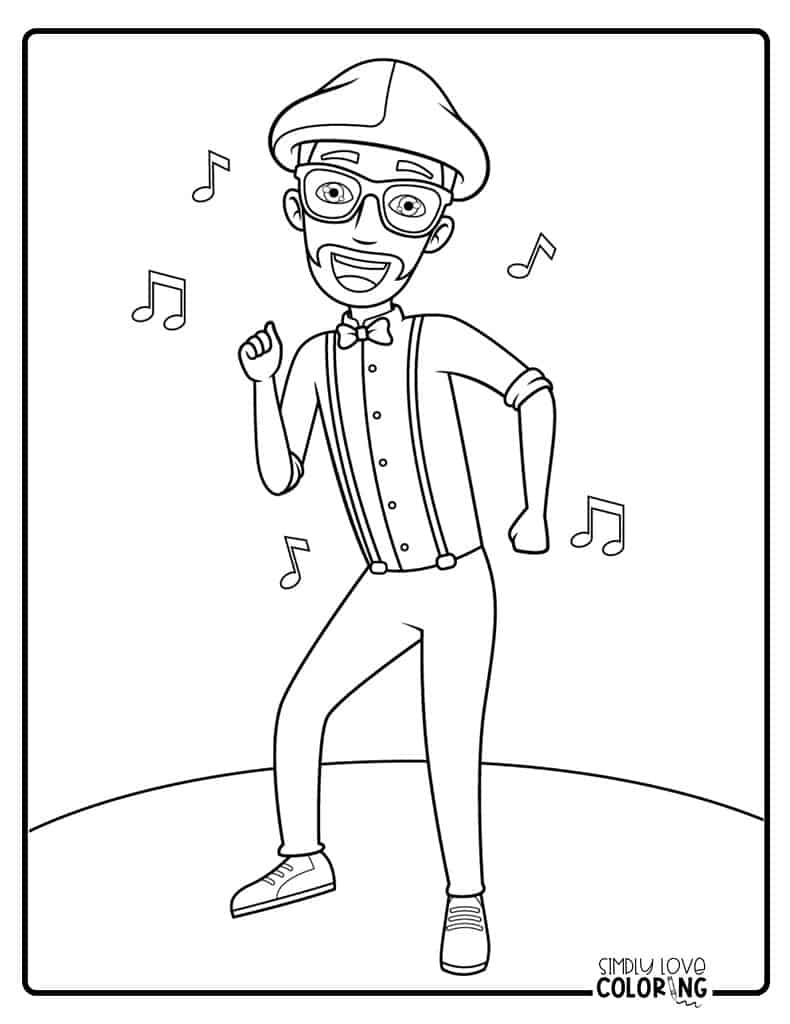 Blippi coloring pages free pdf printables