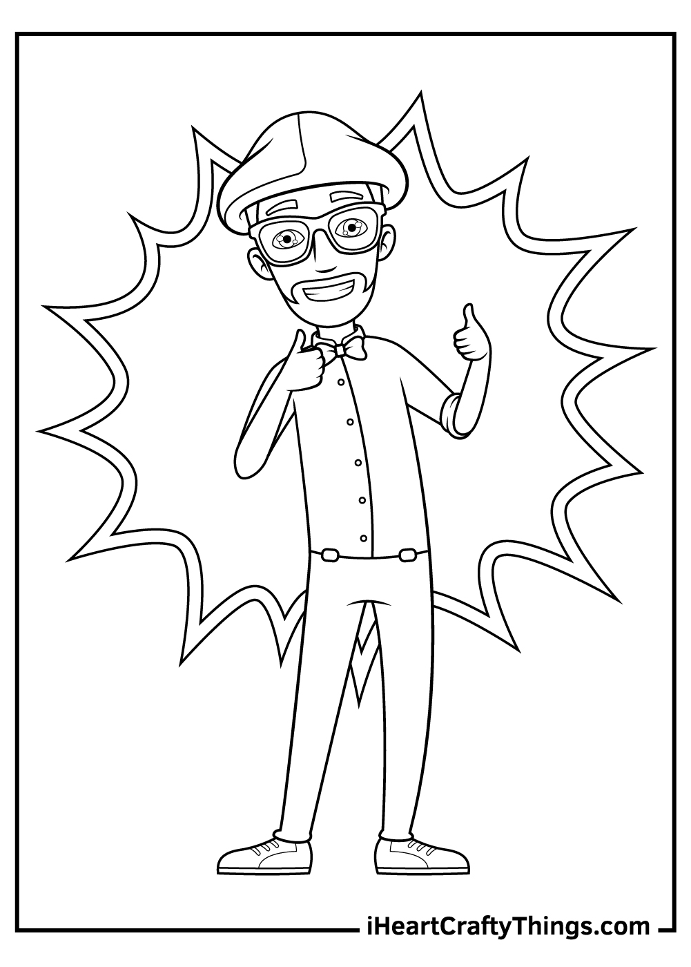 Blippi character coloring pages free printables