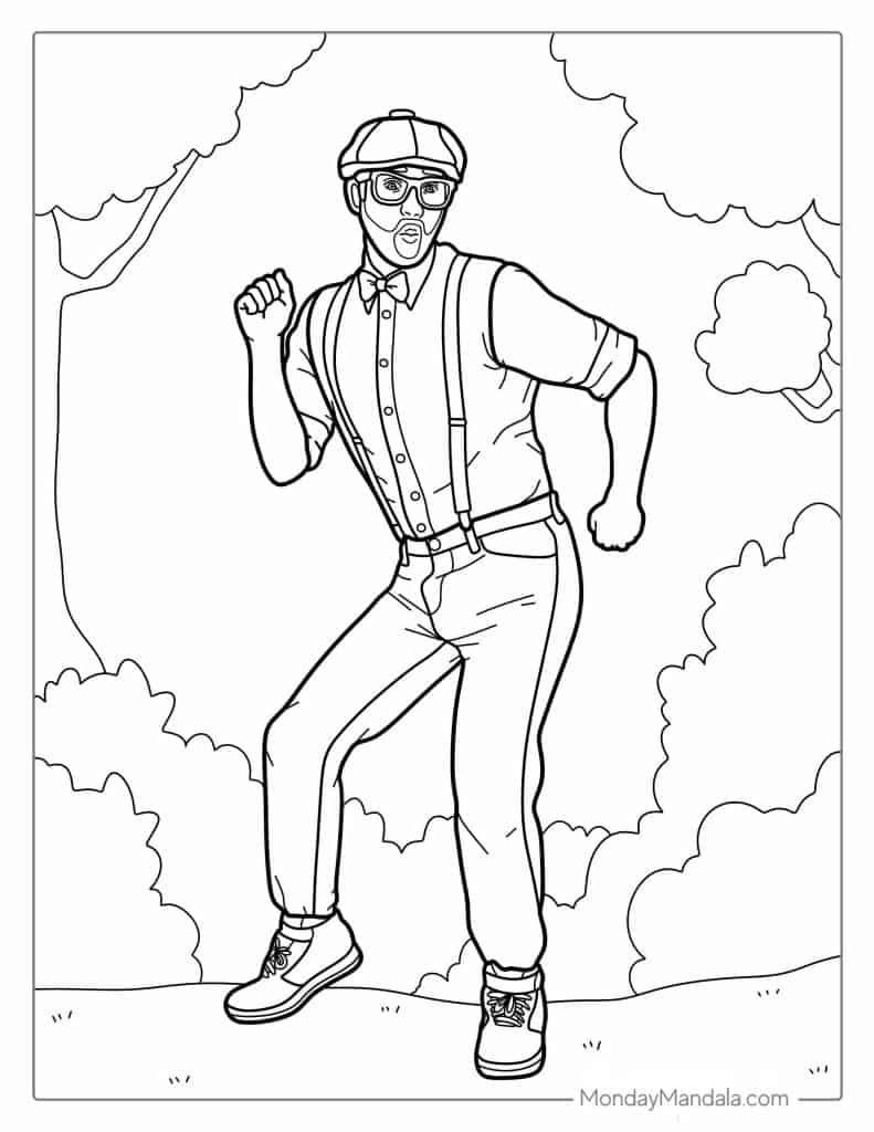 Blippi coloring pages free pdf printables