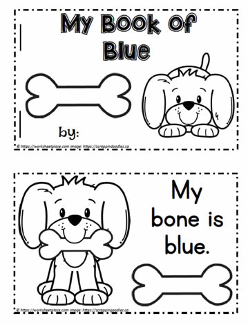 Color word booklet blue worksheets