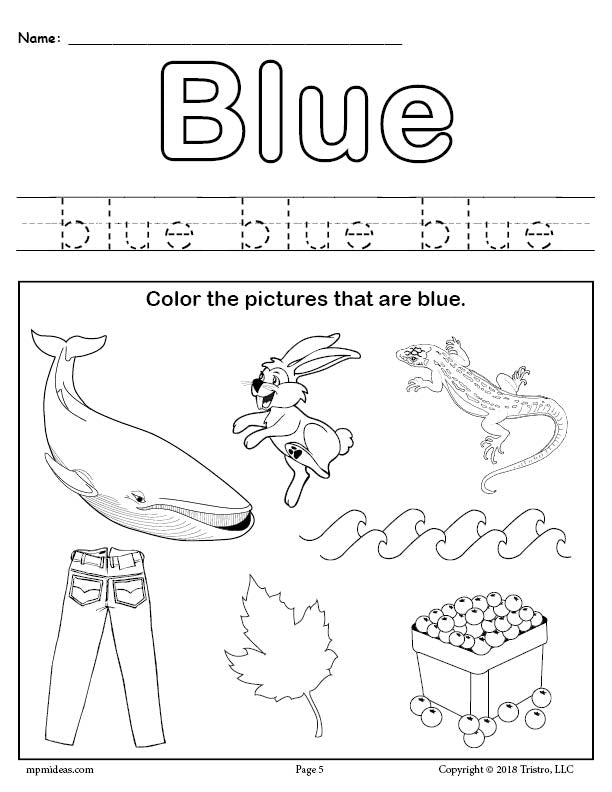 Color blue worksheet â