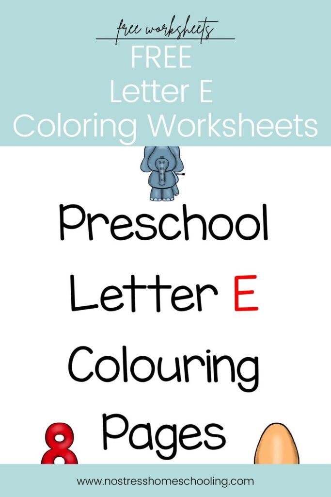 Free letter e coloring worksheets