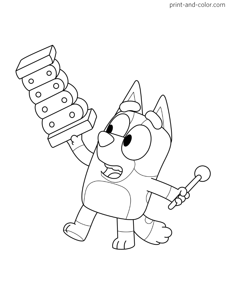 Bluey coloring pages print and color