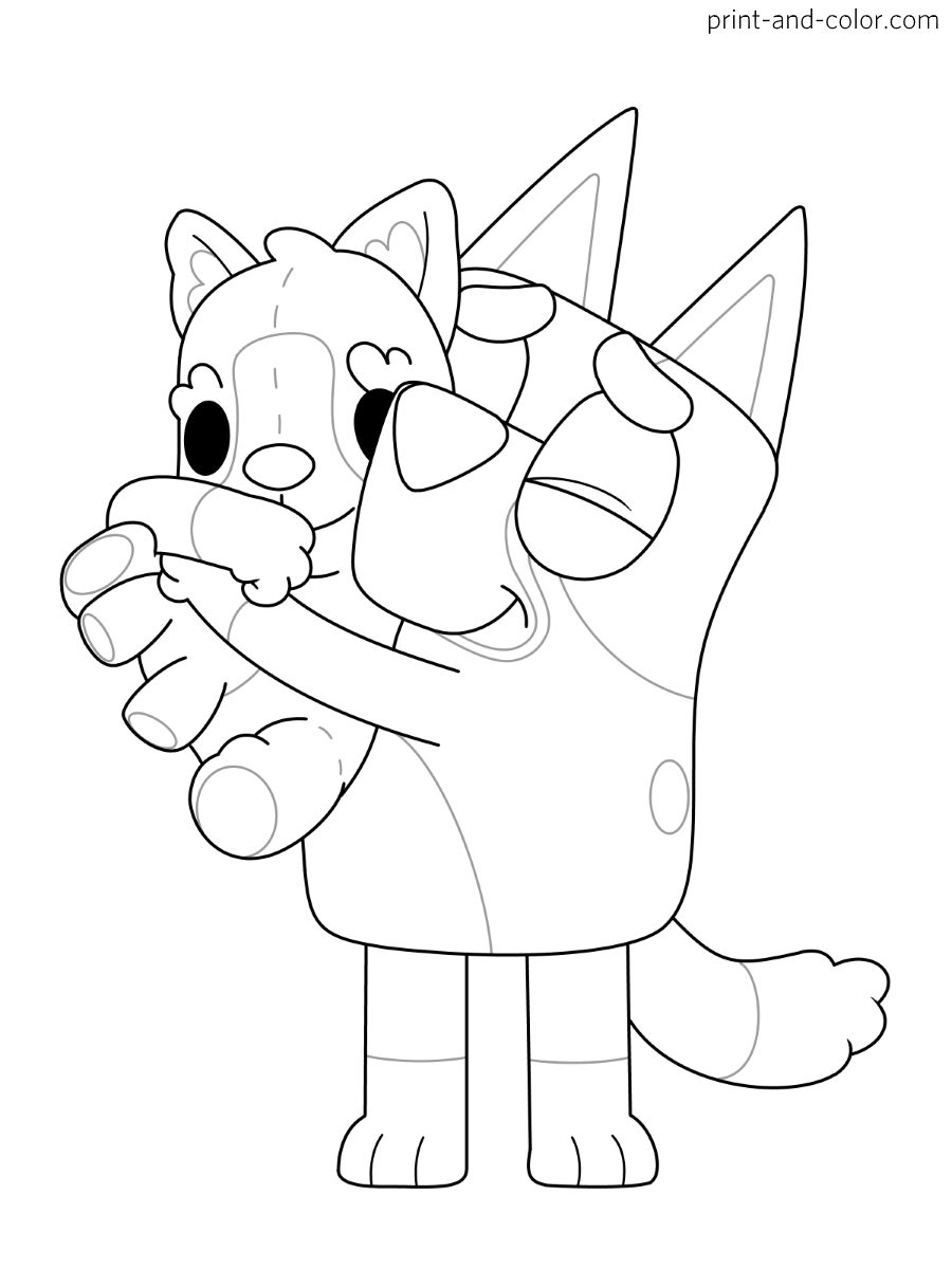 Bluey coloring pages print and color