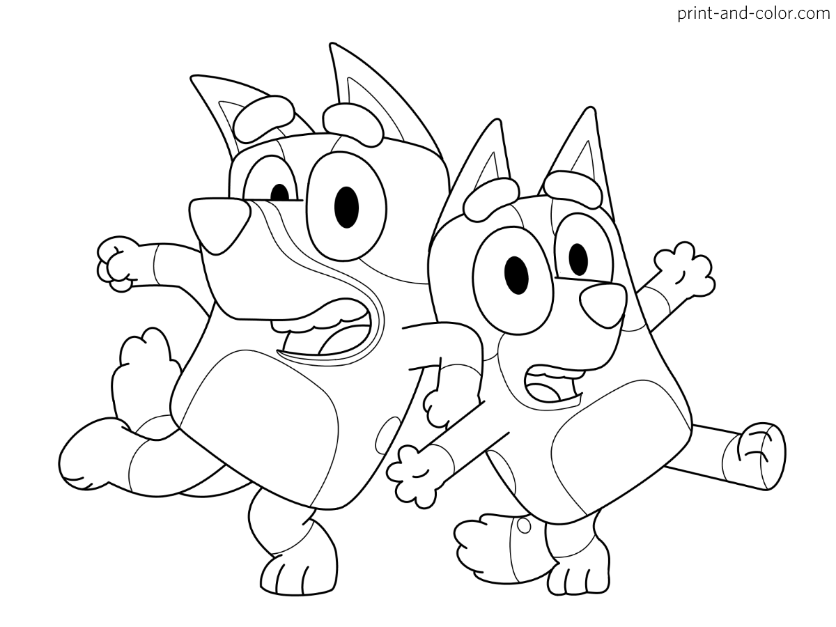 Bluey coloring pages print and color