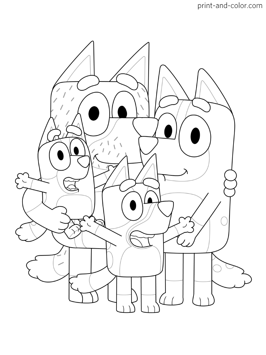 Bluey coloring pages print and color