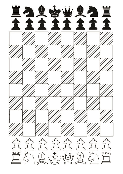 Chess board with chess pieces printable template free printable papercraft templates