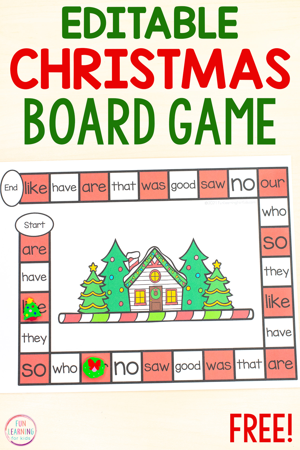 Free printable christmas editable board game