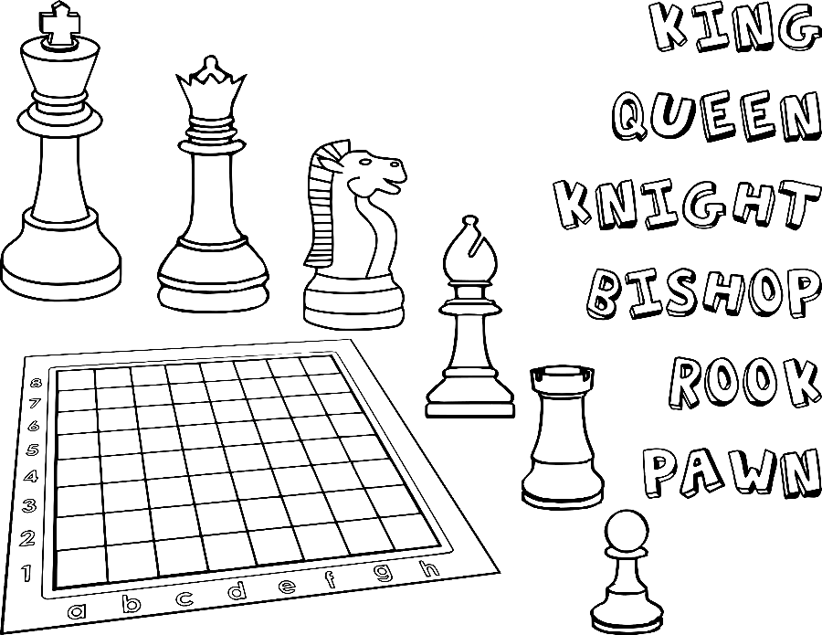 Chess coloring pages printable for free download