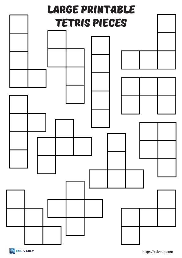 Free printable tetris puzzles and shapes pdfs