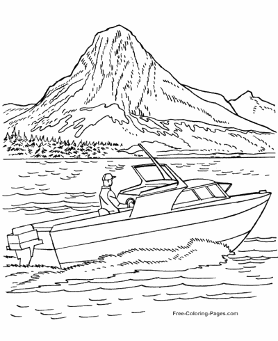 Boat coloring pages