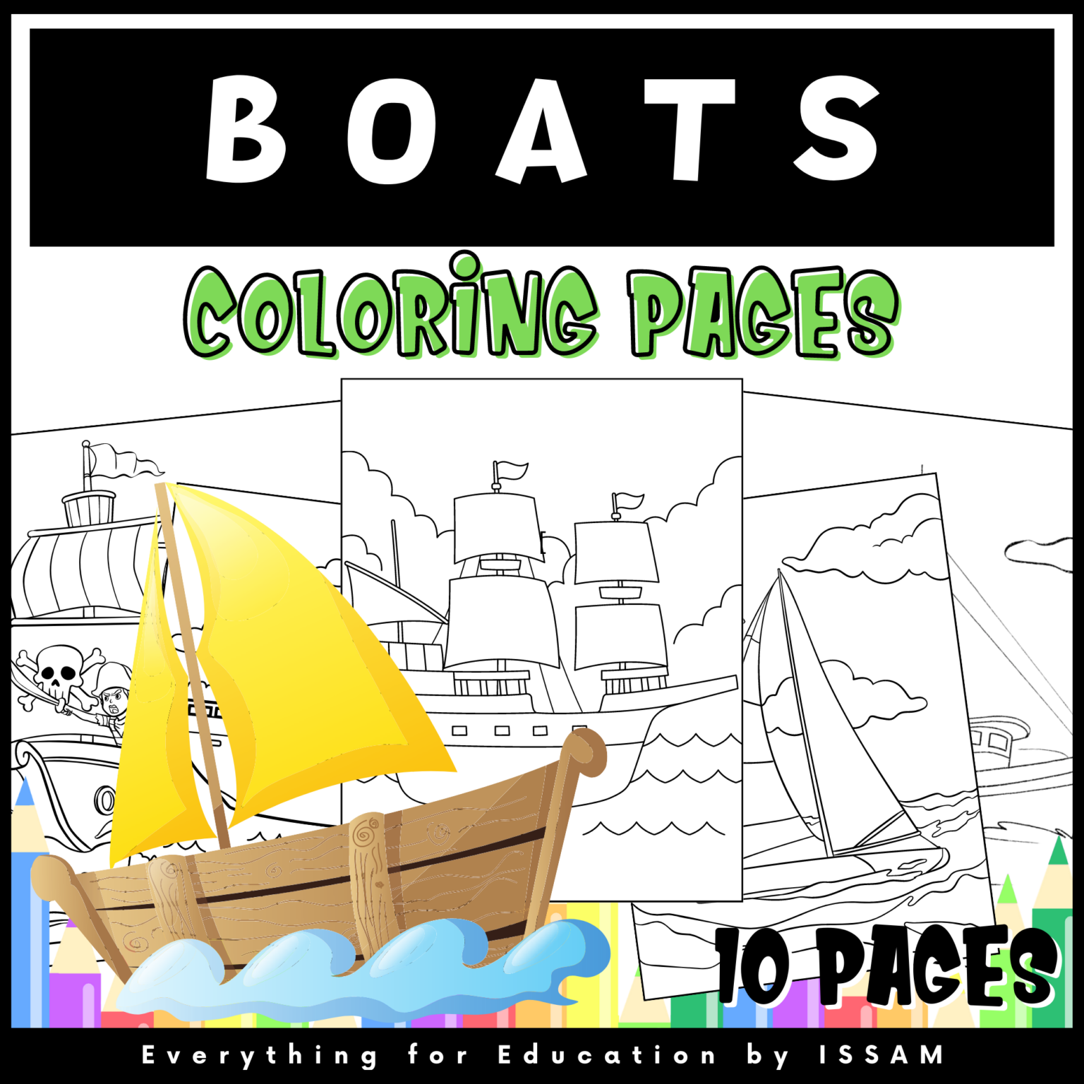 Boats coloring pages printable worksheets for preschoolers kindergarteners made by teachers