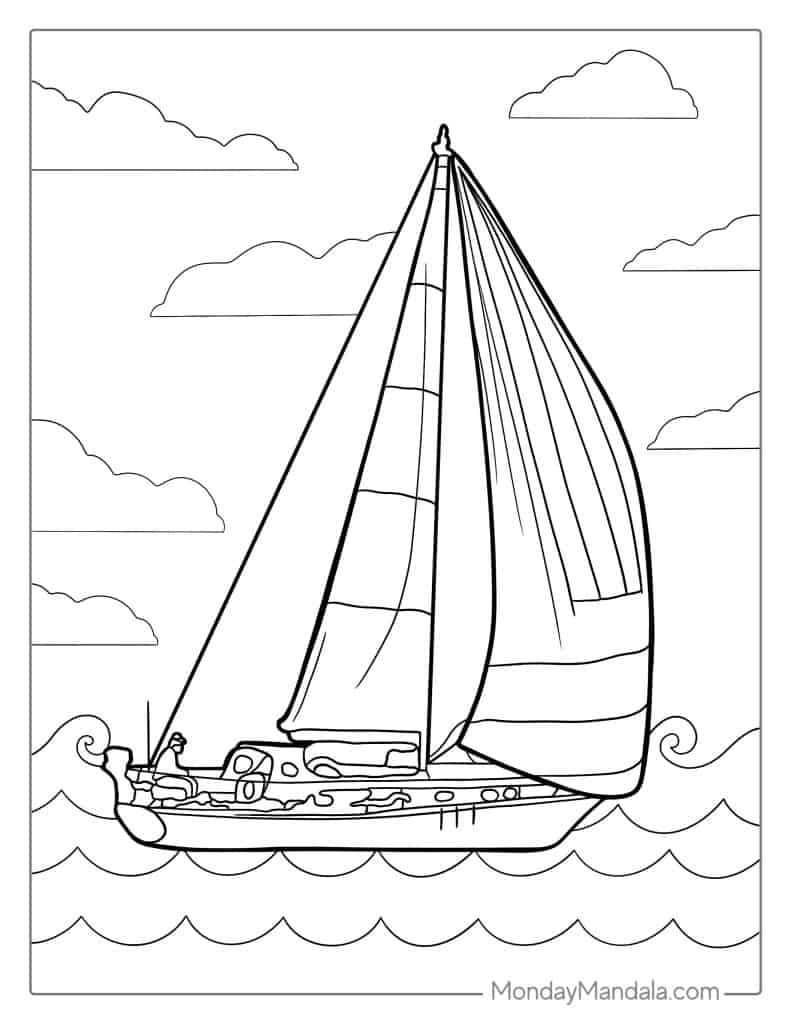 Boat ship coloring pages free pdf printables