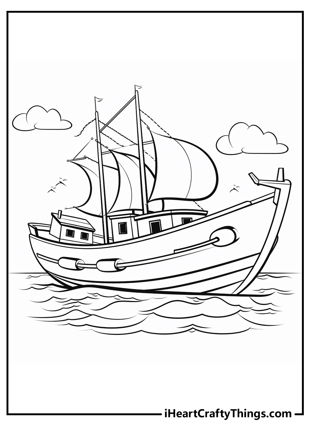 Ships and boats coloring pages updated