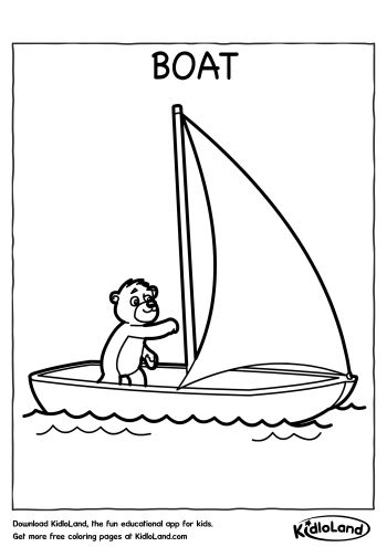 Download free boat coloring page and educational activity worksheets for kids