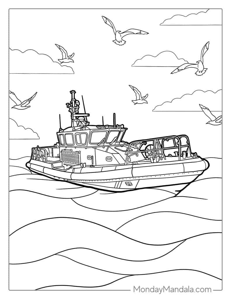 Boat ship coloring pages free pdf printables