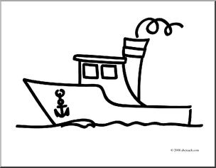 Clip art basic words boat coloring page i
