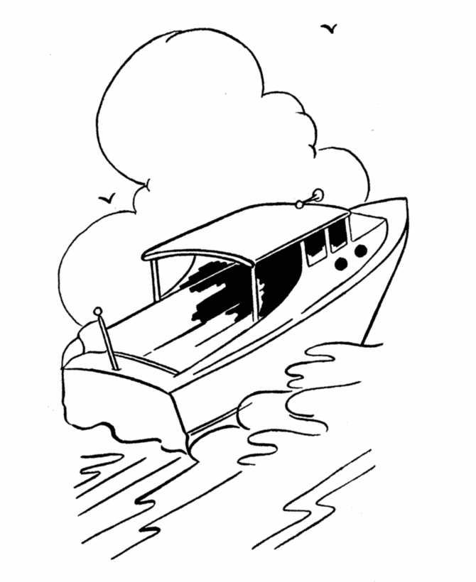 Learning years pleasure boat coloring page