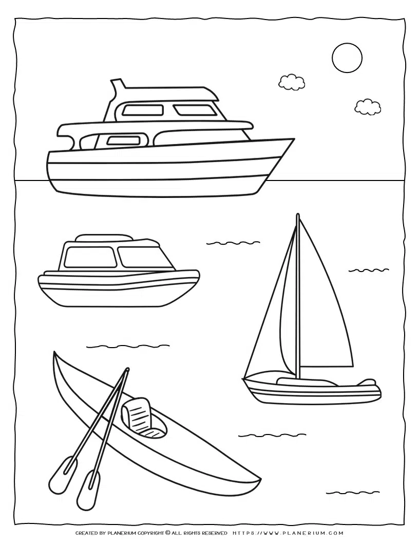 Water transport coloring page