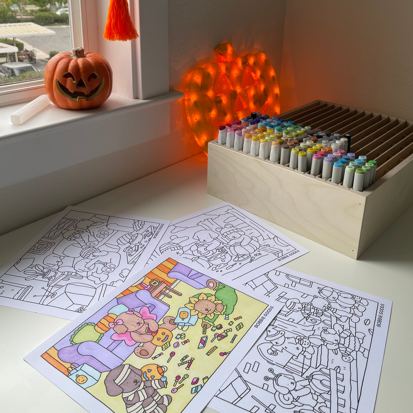 Digital download â october coloring pages â bobbie goods