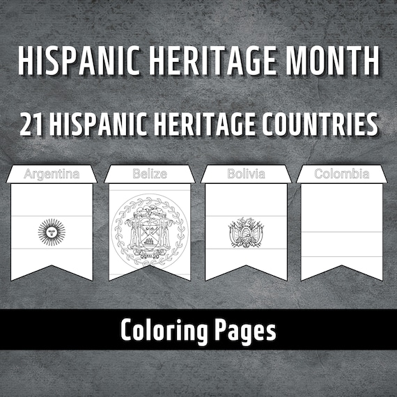 Hispanic heritage month coloring pages hispanic heritage month printable hispanic country flags celebrate hispanic heritage pages