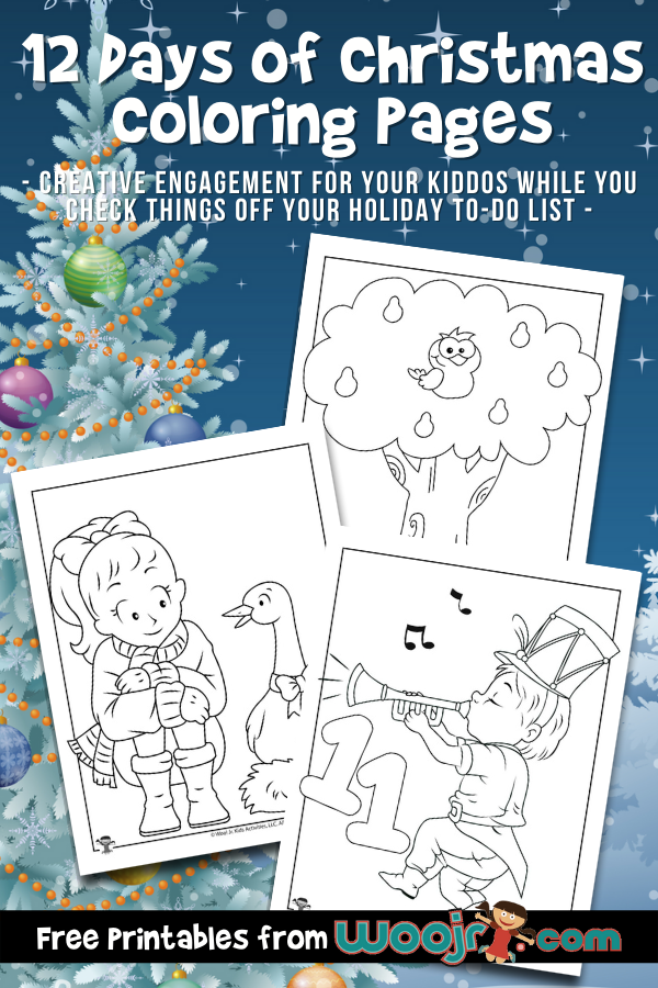 Days of christmas coloring pages woo jr kids activities childrens publishing