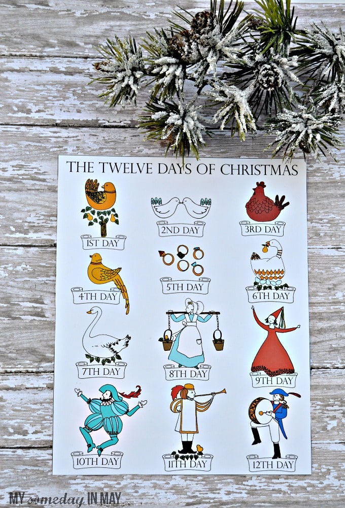 Days of christmas free printable