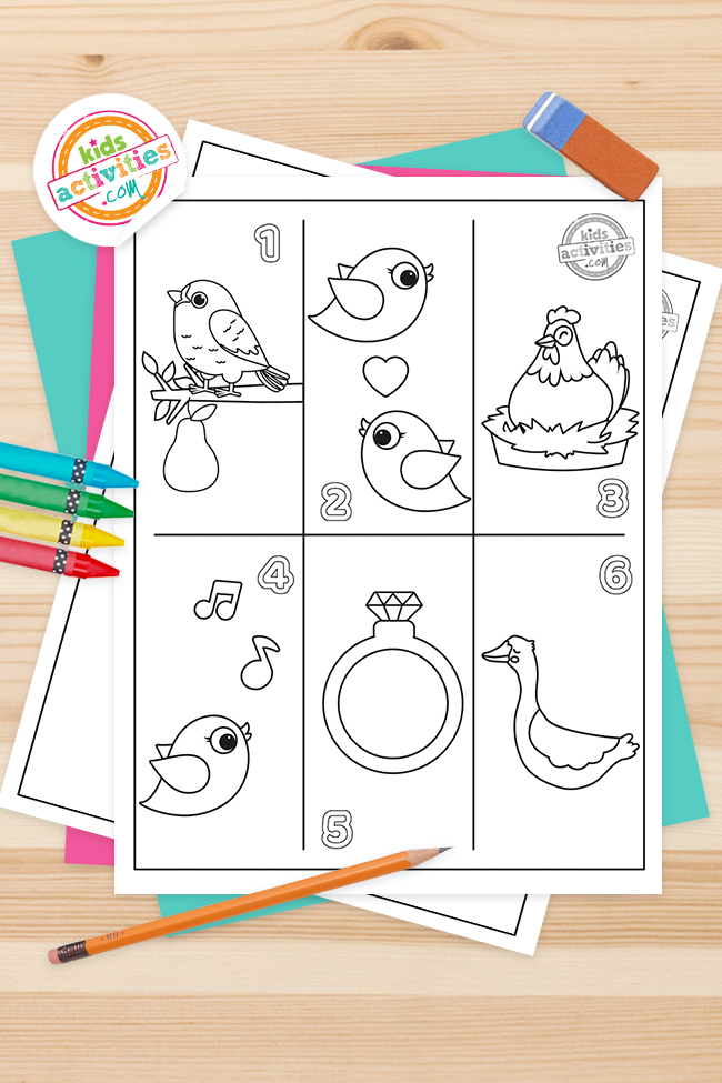 Days of christmas coloring pages kids activities blog