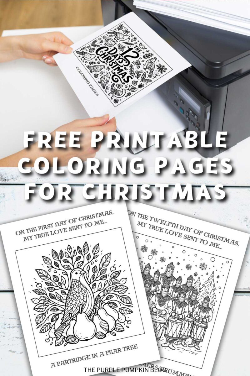 Free days of christmas loring pages printable