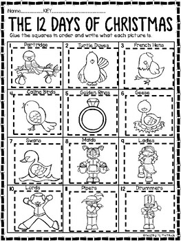 The twelve days of christmas coloring book and activity tpt